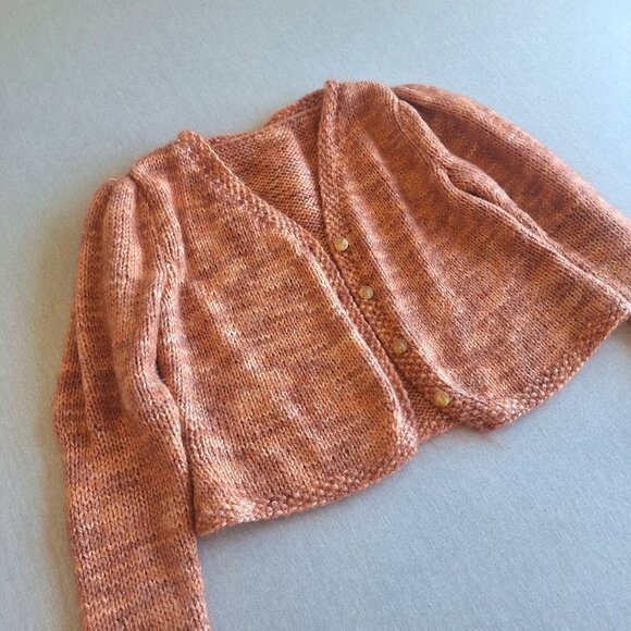 💙 Handmade Wool Cardigan Size M/L Puffed Shoulder Cottage Fall Hippie Boho Warm - Picture 5 of 8